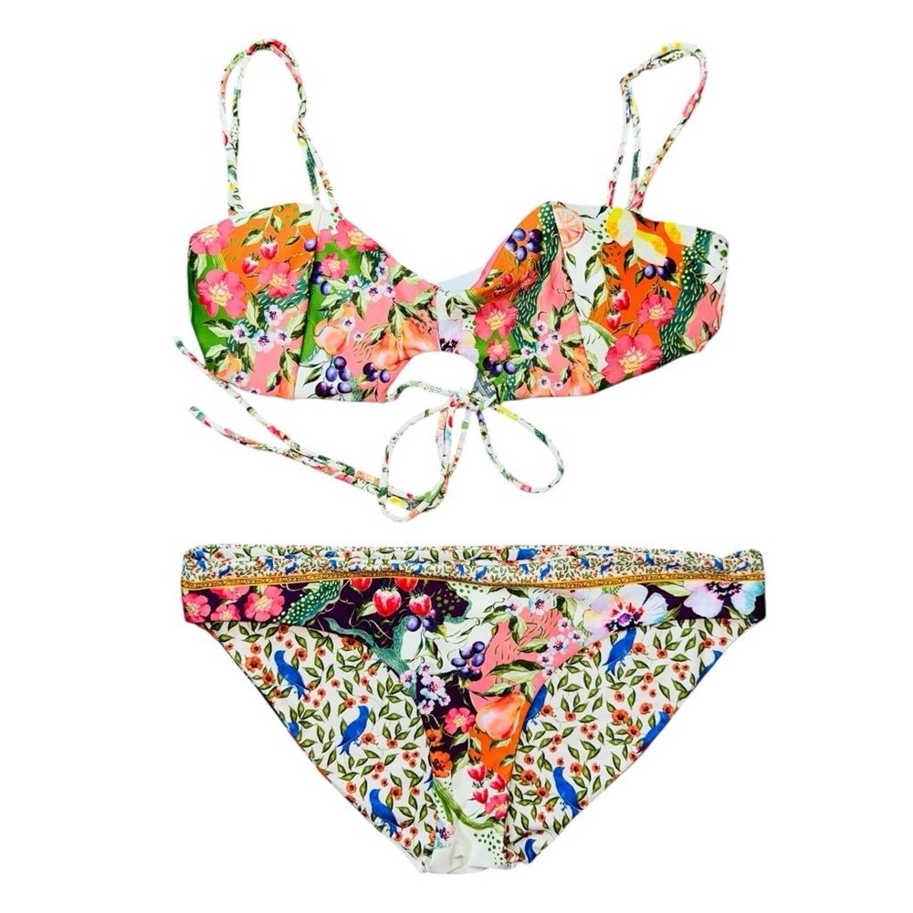 Agua Bendita Medium Audrey Seed 2 Piece Reversible Bikini Set NWT